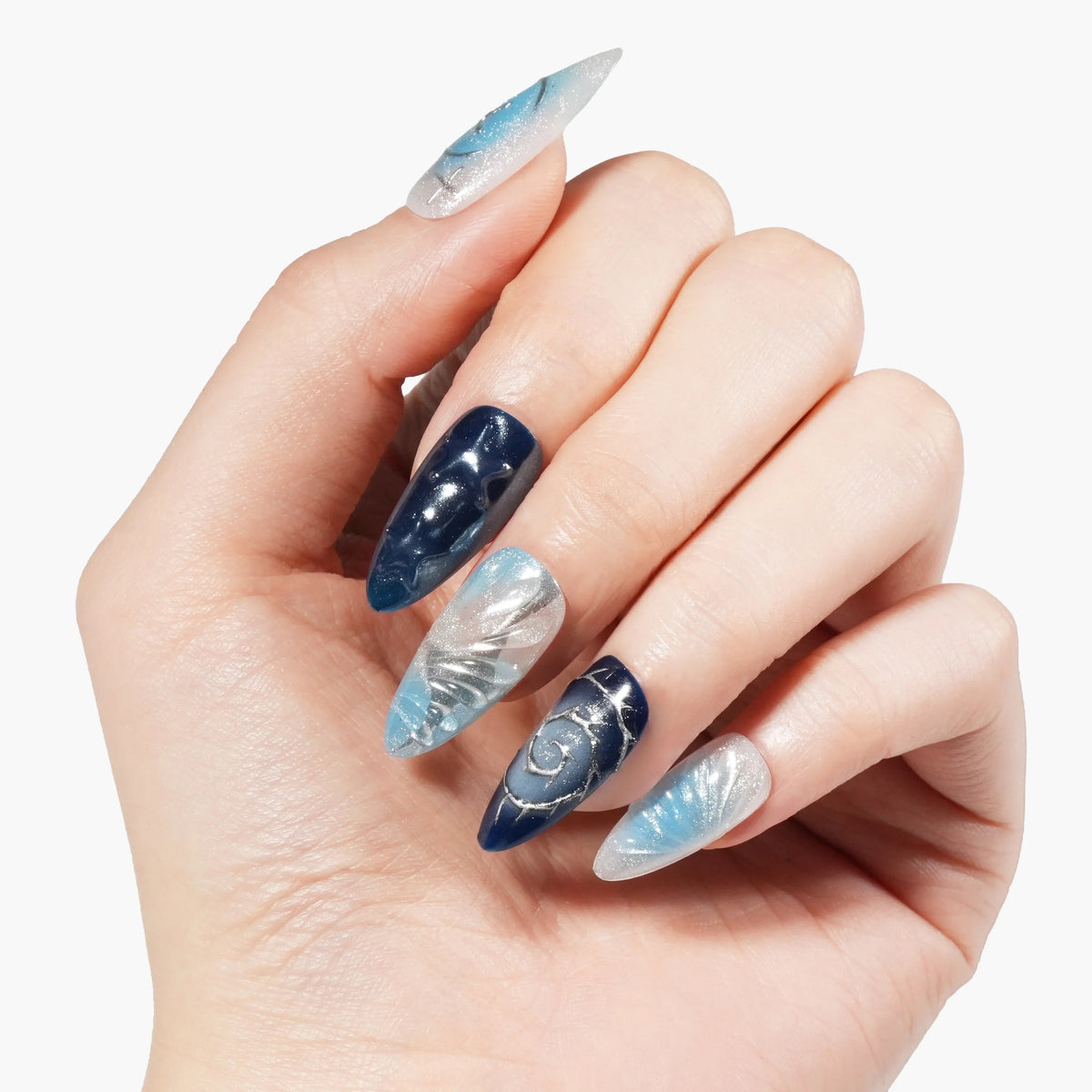 Frozen Constellation Reusable Press On Nails