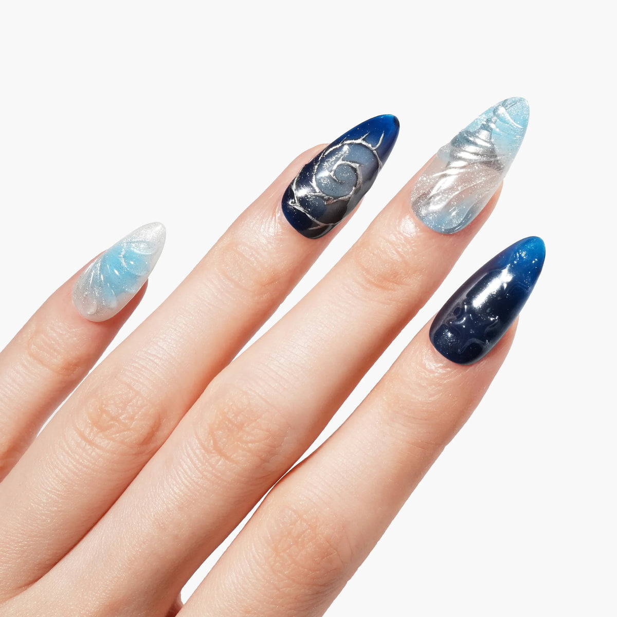 Frozen Constellation Reusable Press On Nails