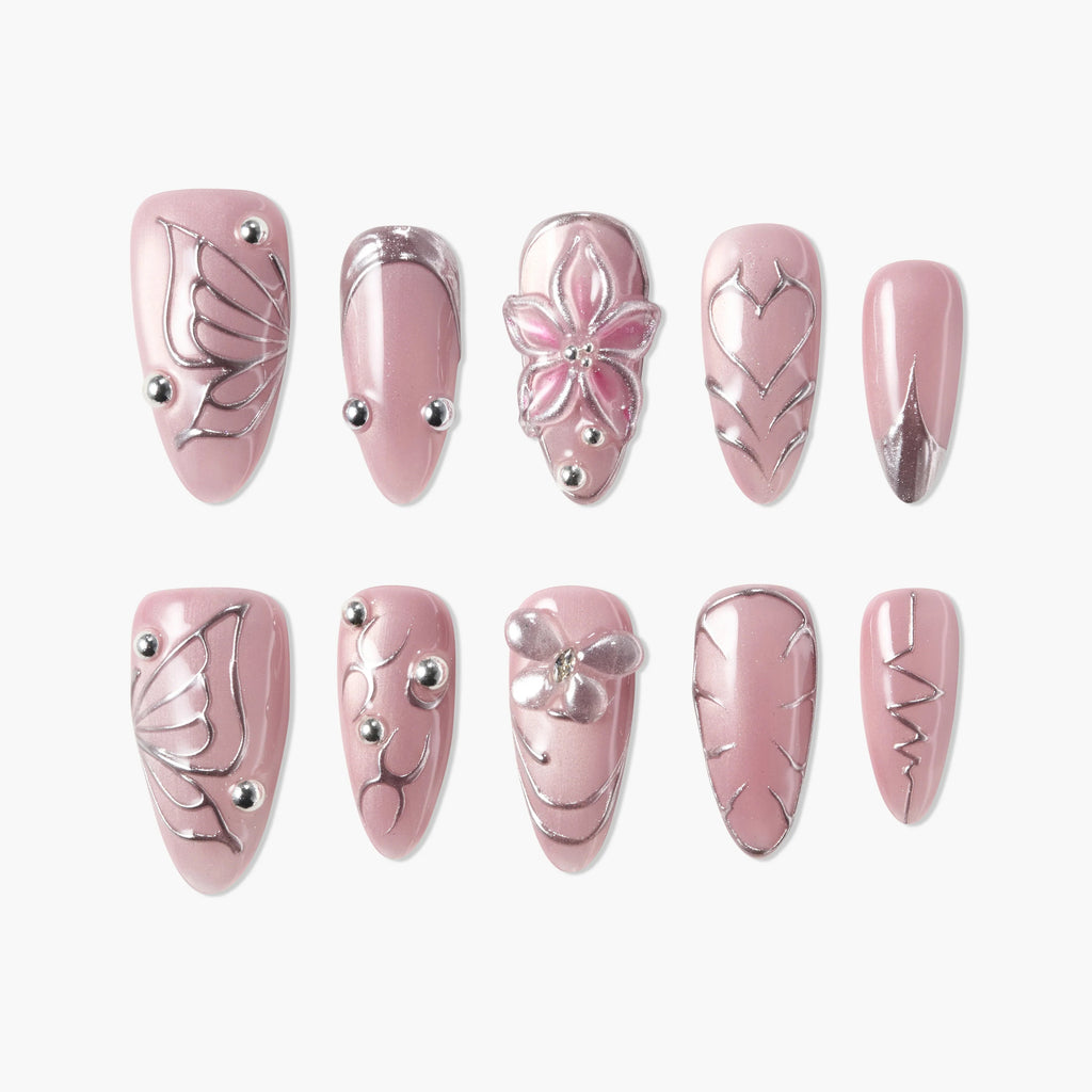 Blushing Petal Muse Reusable Press On Nails