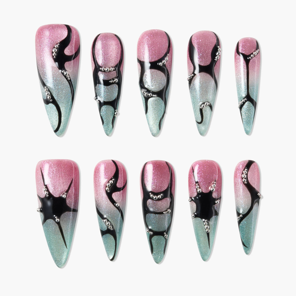 Cosmic Flux Reusable Press On Nails