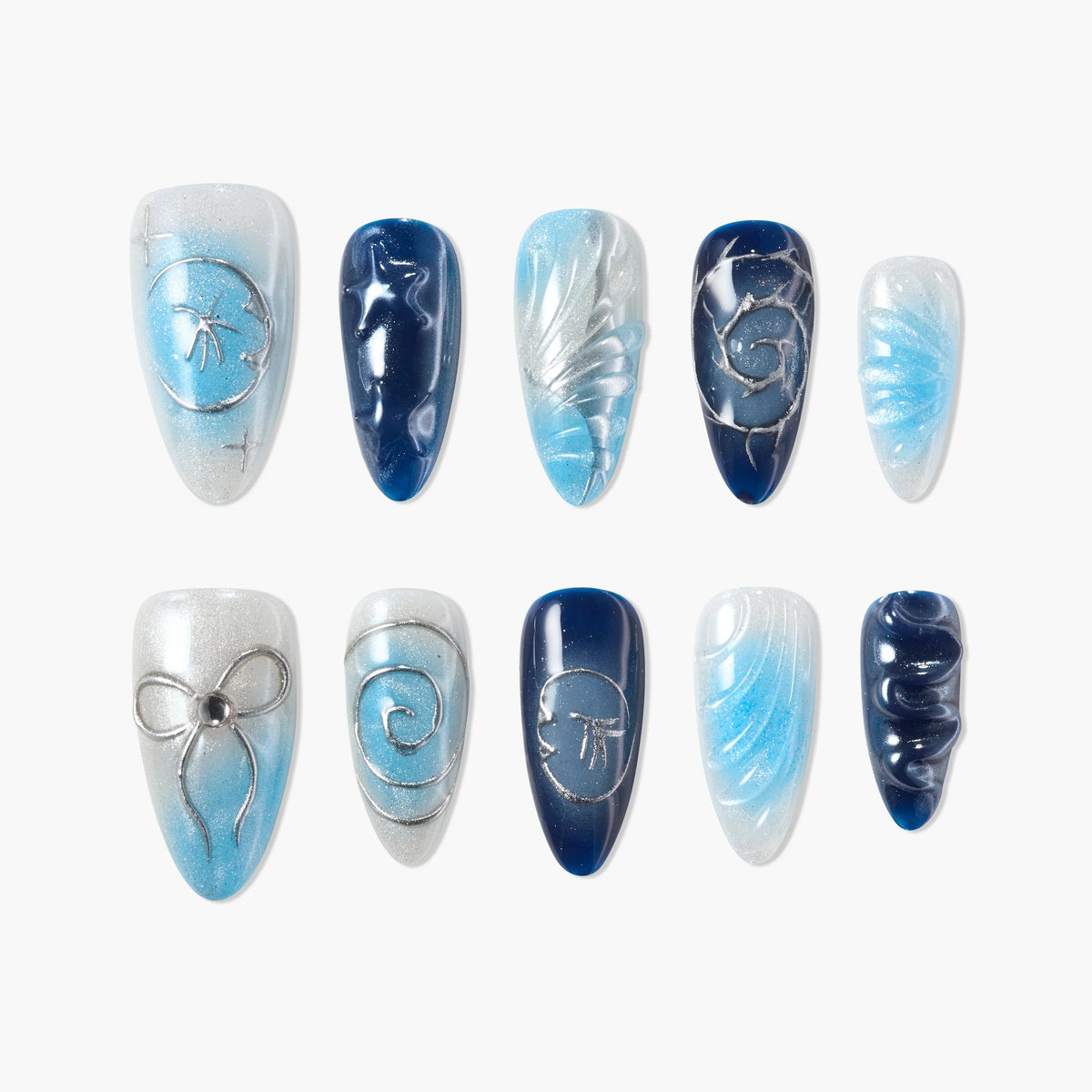 Frozen Constellation Reusable Press On Nails