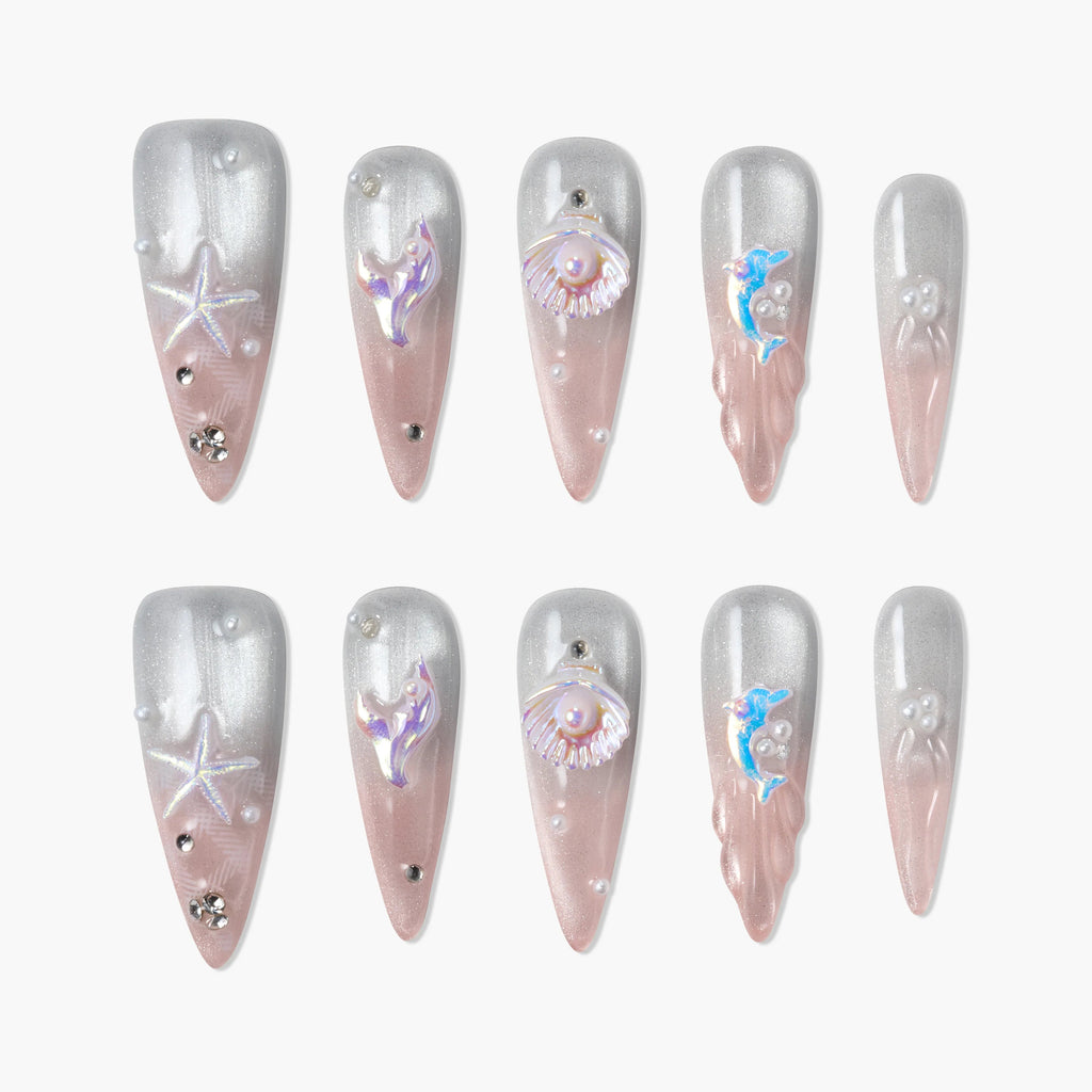 Opaline Cove Reusable Press On Nails
