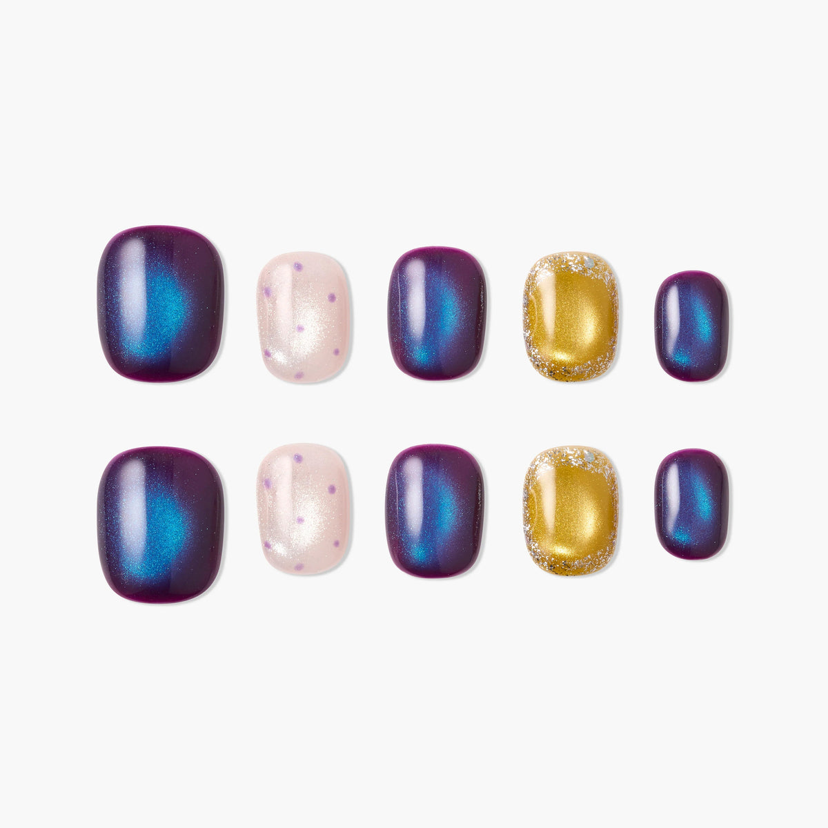 Midnight Aurora Mix Reusable Press On Nails