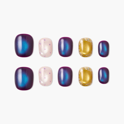 Midnight Aurora Mix Reusable Press On Nails
