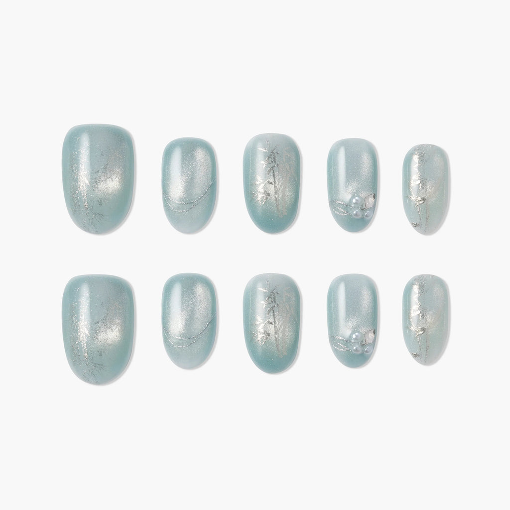 Mist Sage Whisper Reusable Press On Nails