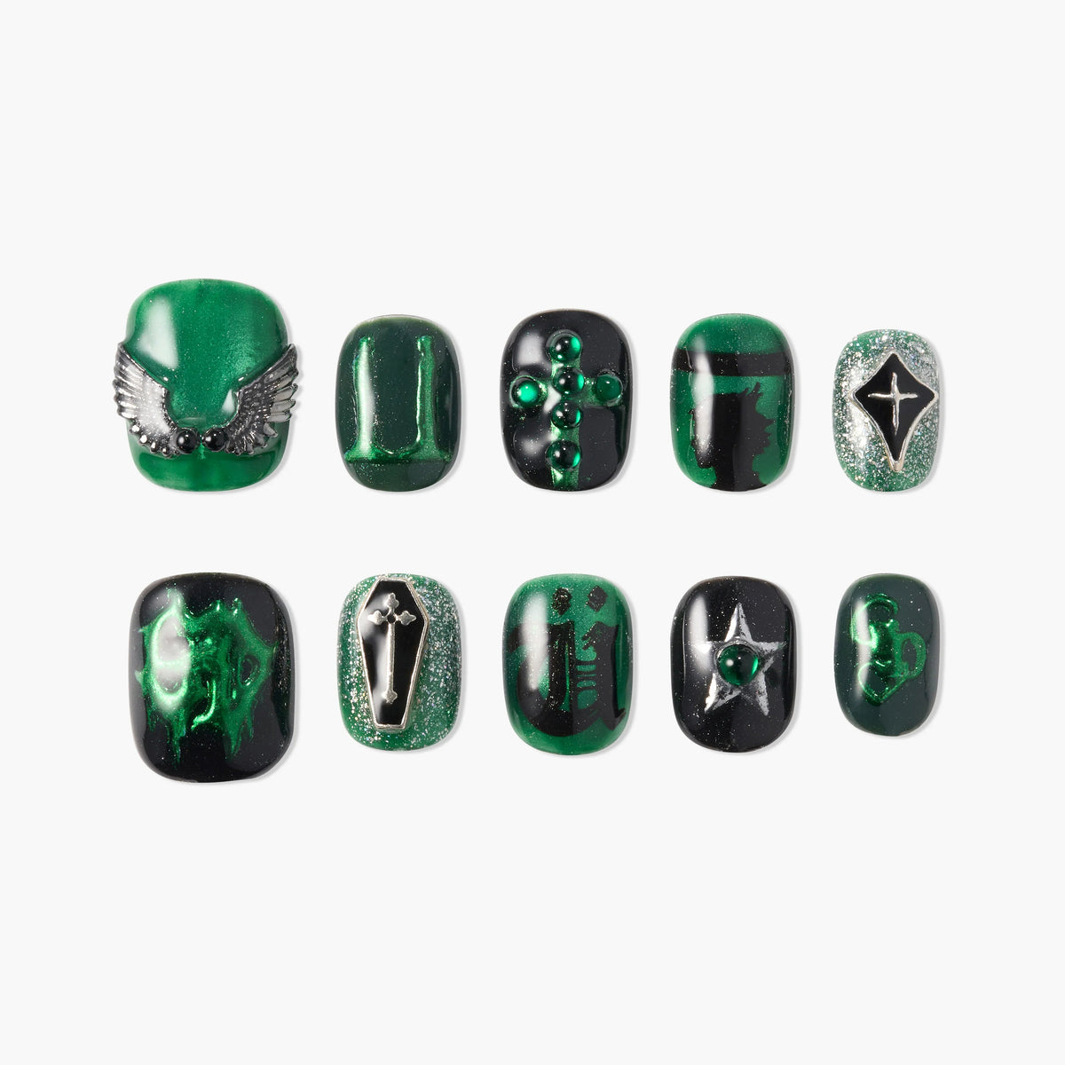 Emerald Covenant Reusable Press On Nails