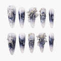 Starlight Veil Bow (Stiletto) Reusable Press On Nails