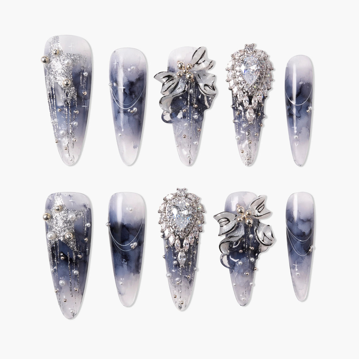 Moonlit Butterfly Heirloom Reusable Press On Nails