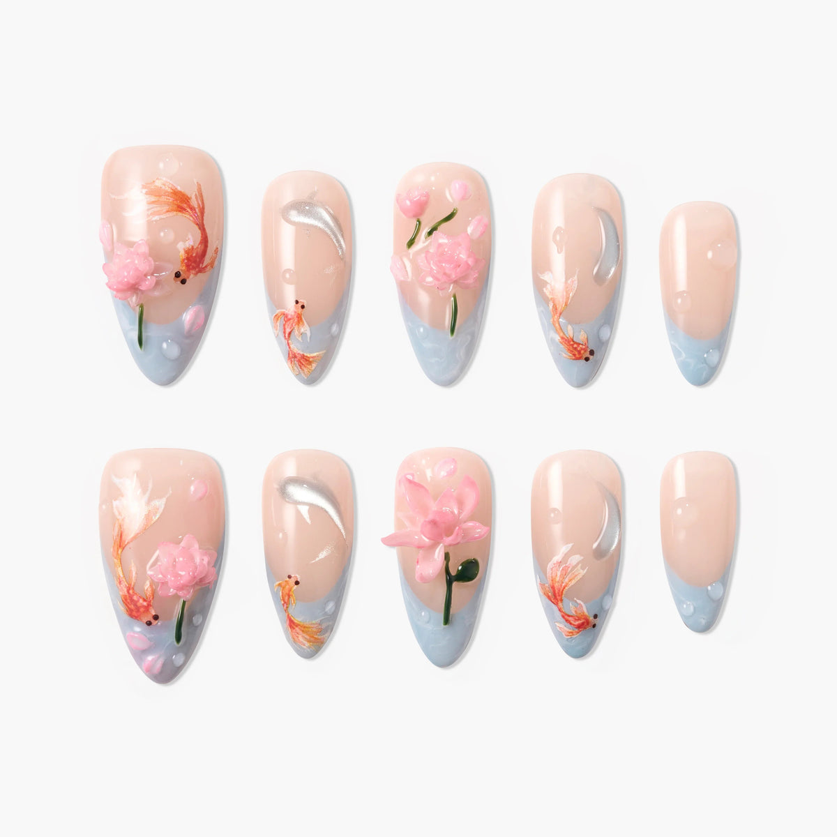 Koi Blossom Dream Reusable Press On Nails