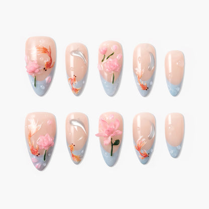 Koi Blossom Dream Reusable Press On Nails
