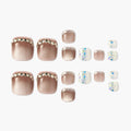 Golden Glow Toes Reusable Press On Nails