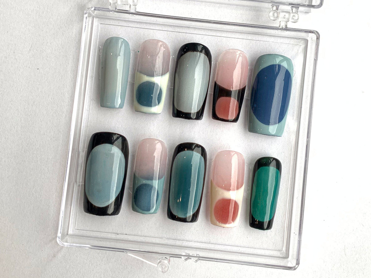 Classic French Tip Press On Nails, Sophisticated Square French Nail Art, Custom