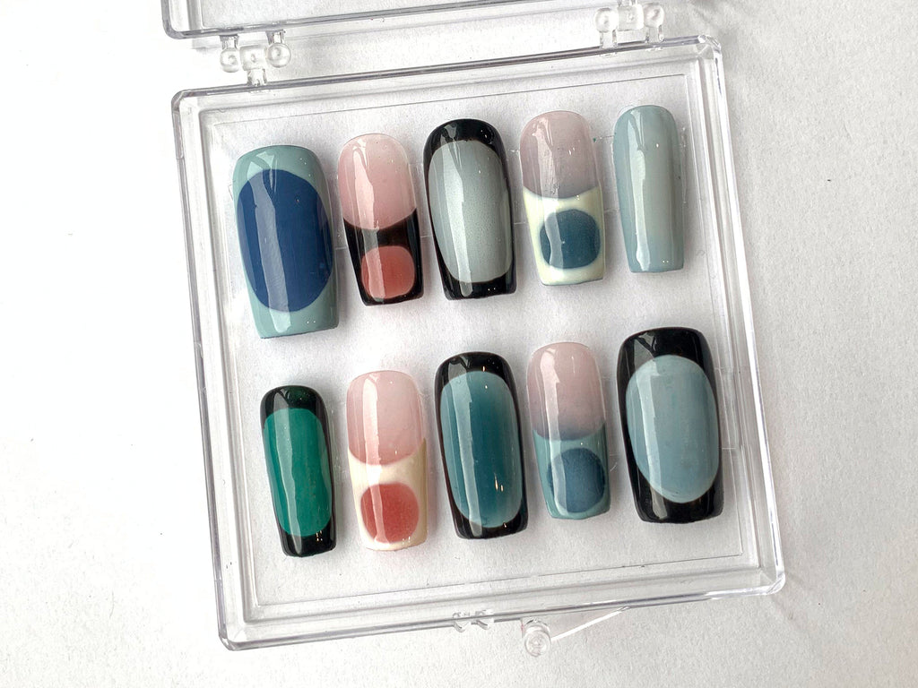 Classic French Tip Press On Nails, Sophisticated Square French Nail Art, Custom