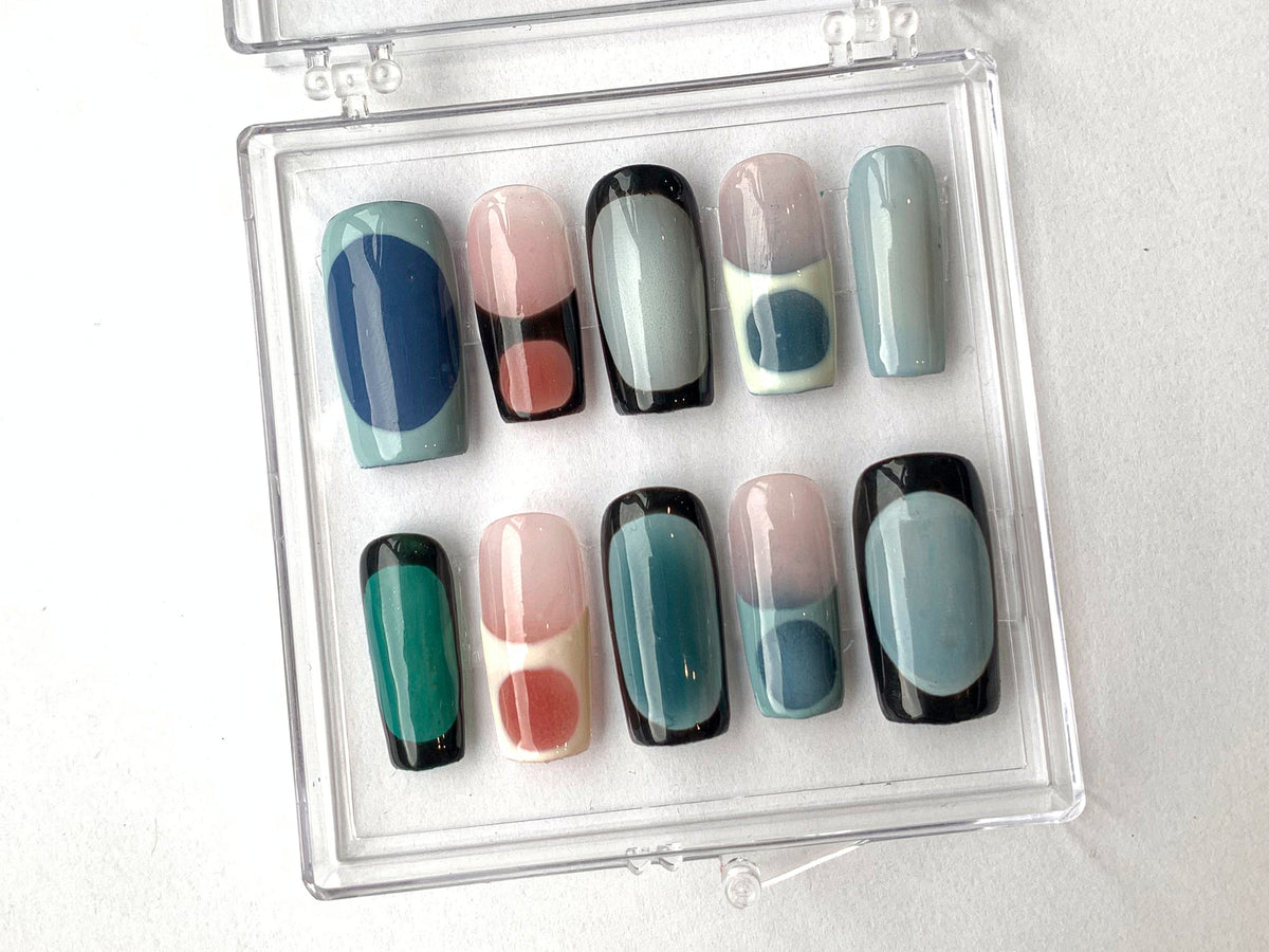 Classic French Tip Press On Nails, Sophisticated Square French Nail Art, Custom
