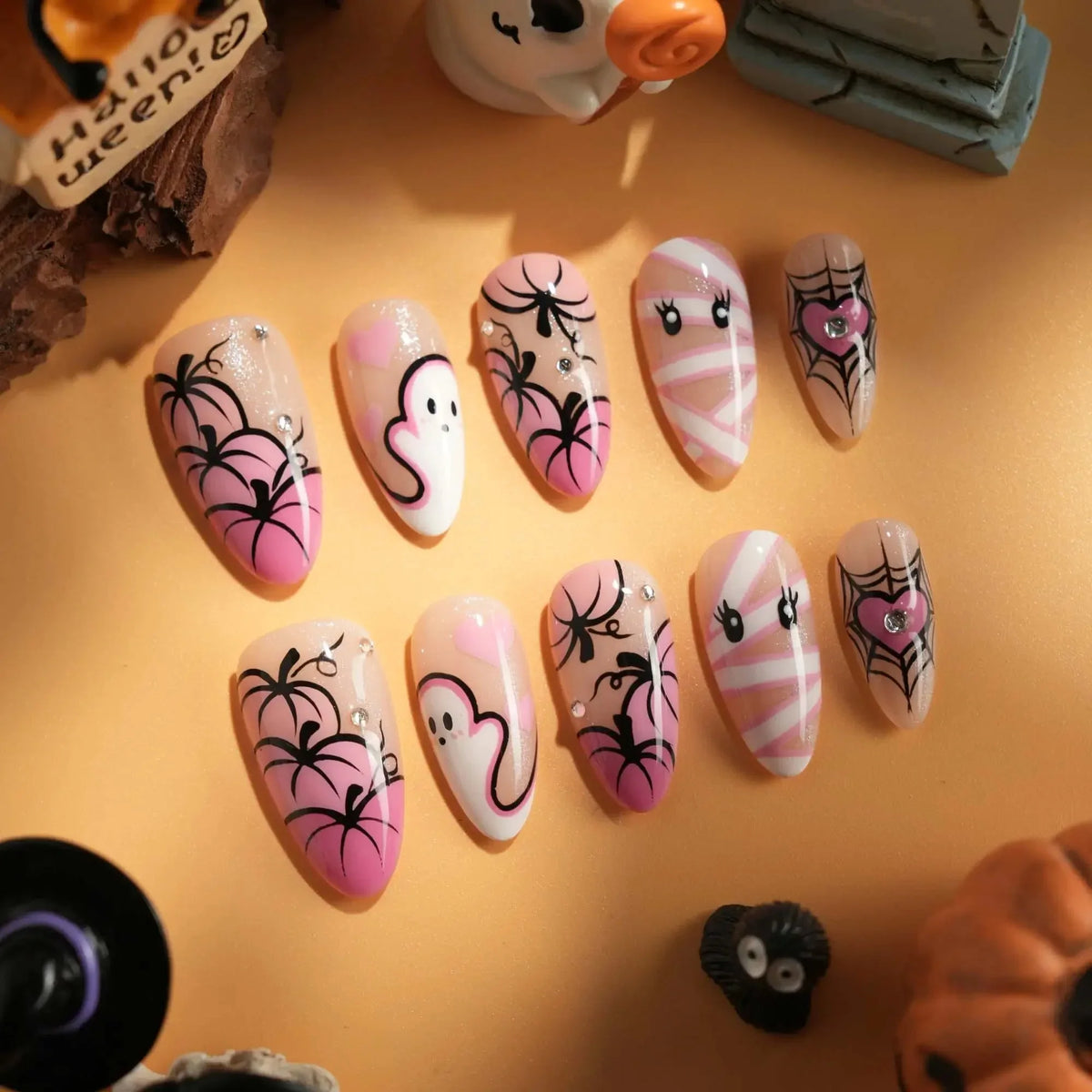 Boo Barbie Reusable Press On Nails