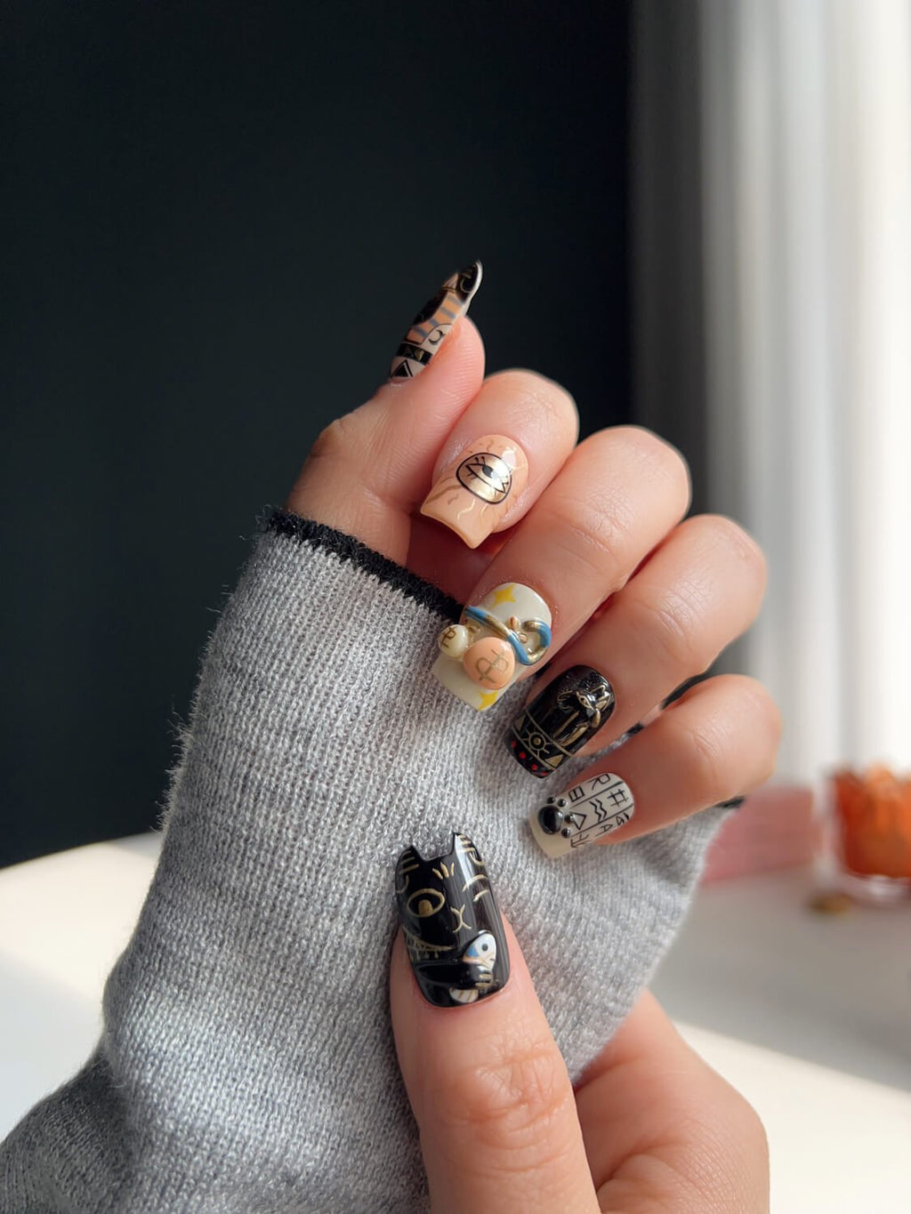 Gayer Anderson Cat Reusable Press On Nails