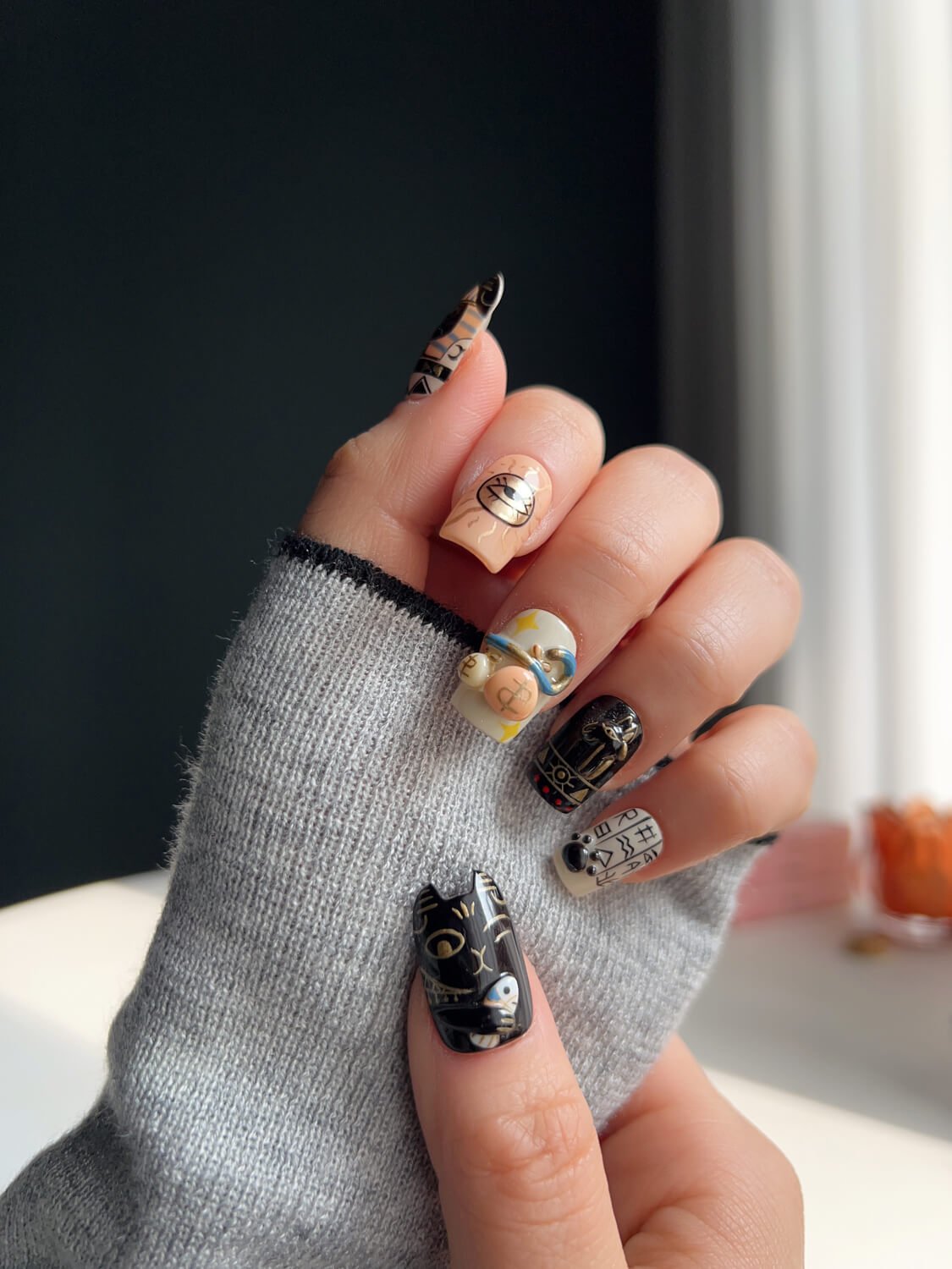 Gayer Anderson Cat Reusable Press On Nails