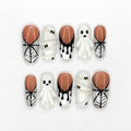 Handmade Halloween Nail Set , Halloween Press On Nails, 3D Ghost Nails, Mummy Spider Web