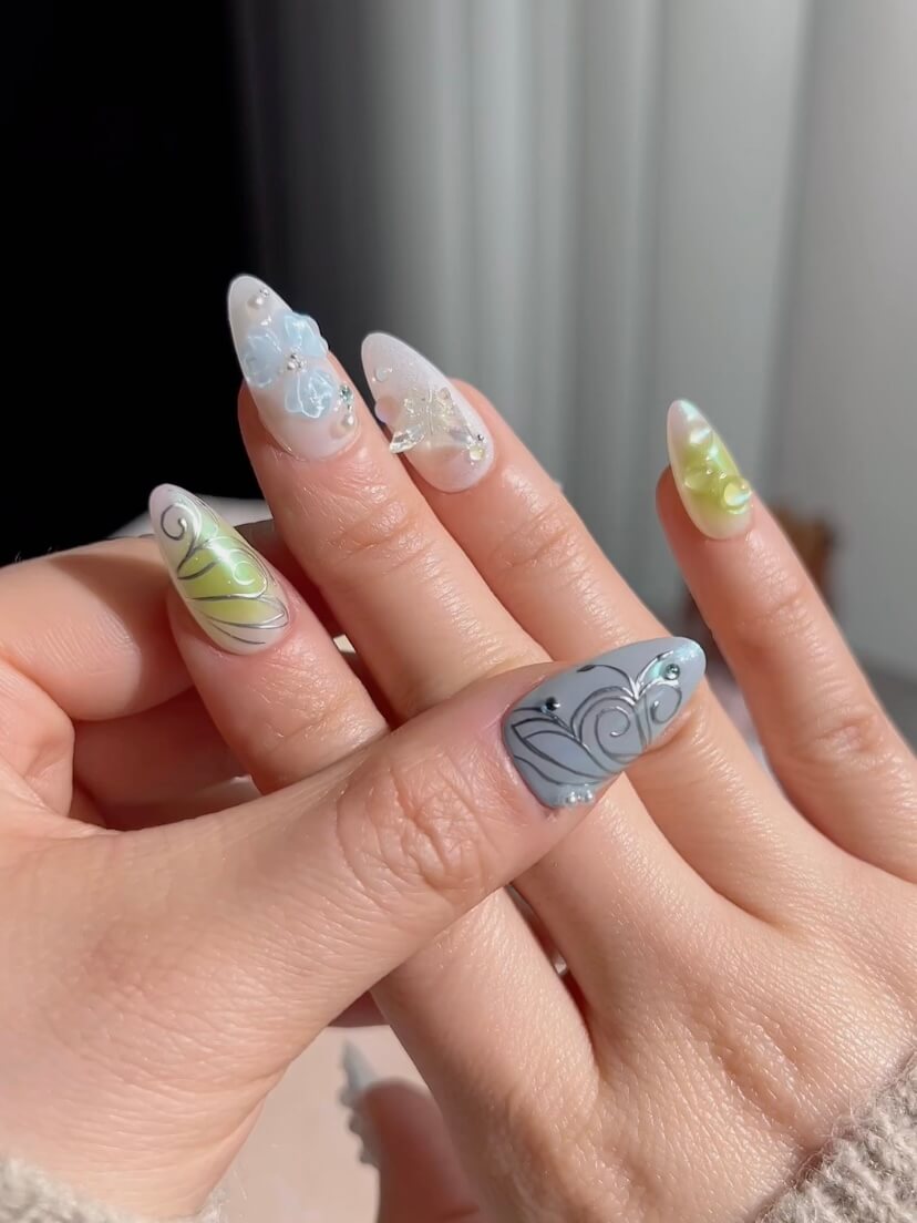 Lotus Breeze Reusable Press On Nails