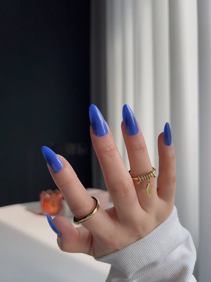 Vintage Blue Reusable Press On Nails