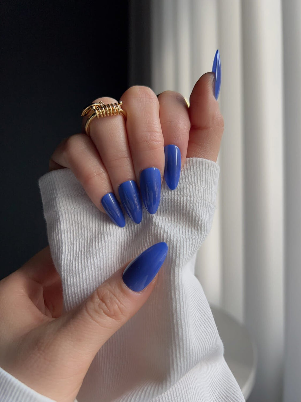 Vintage Blue Reusable Press On Nails
