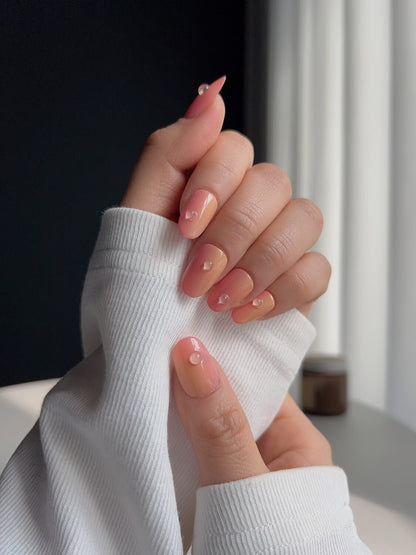 Peach Soda Reusable Press On Nails
