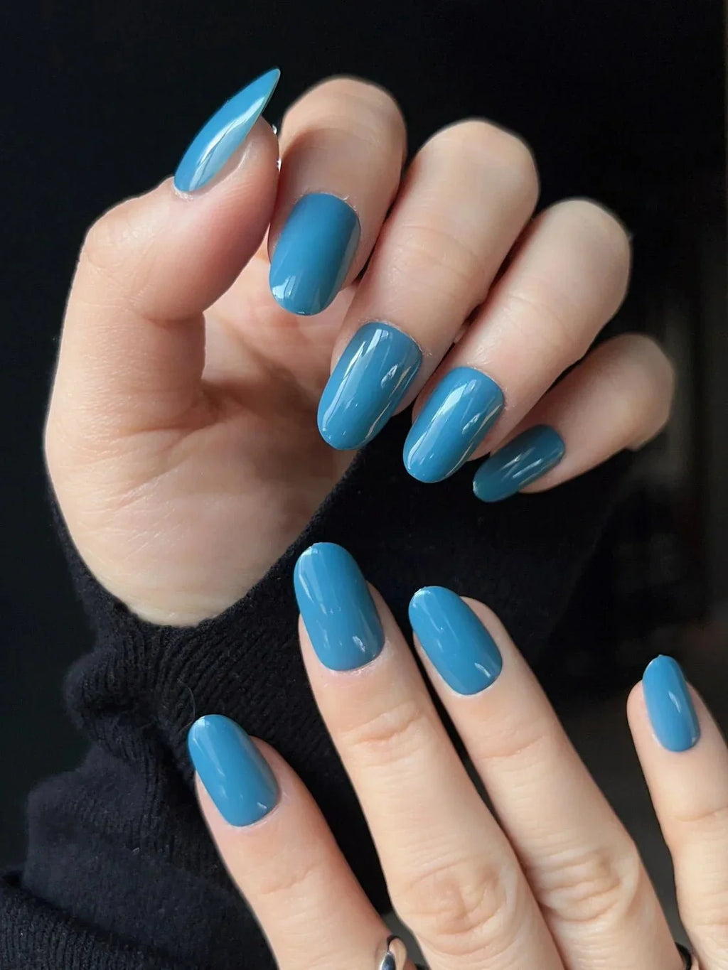 Denim Blue Reusable Press On Nails