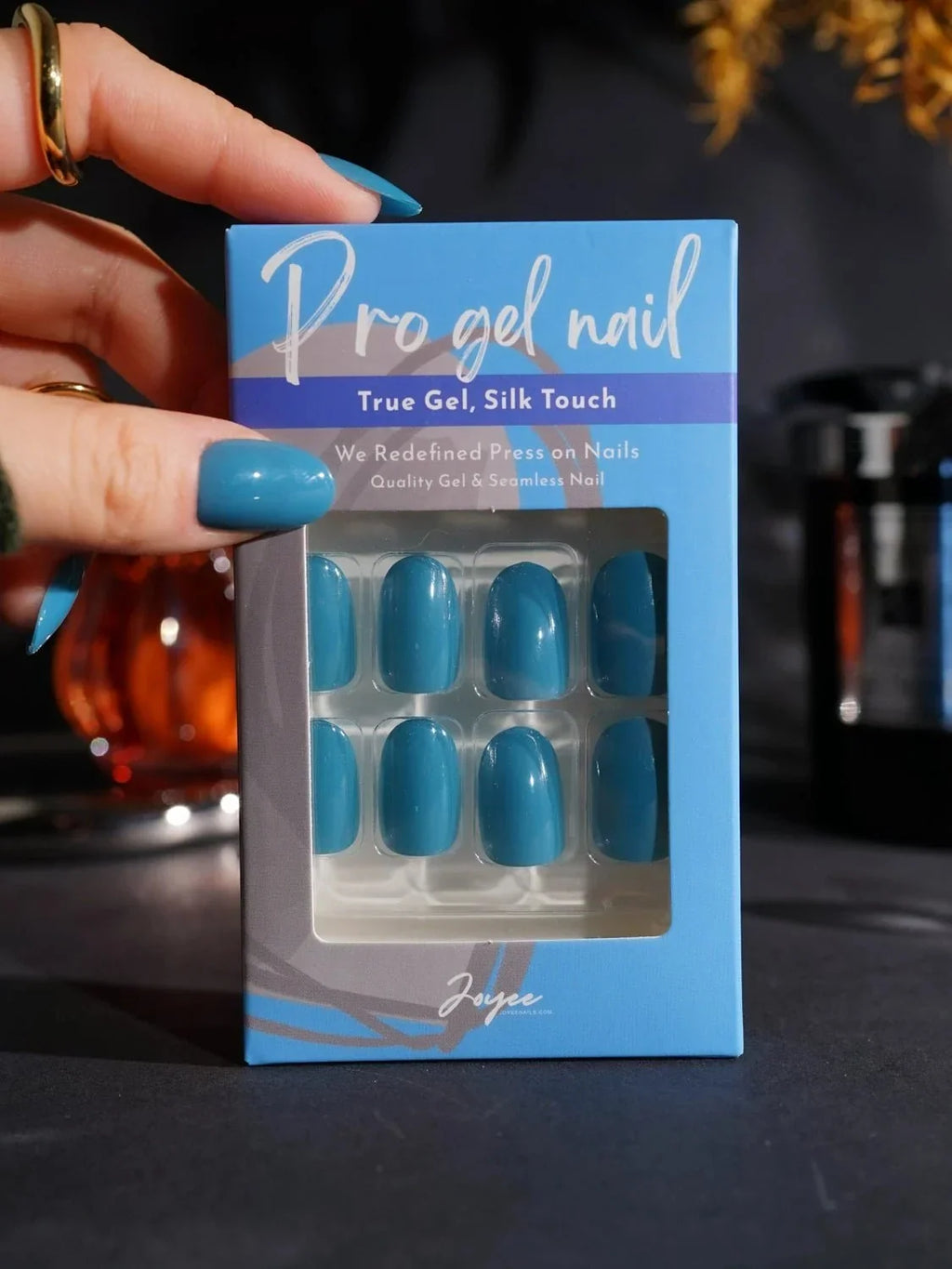 Denim Blue Reusable Press On Nails