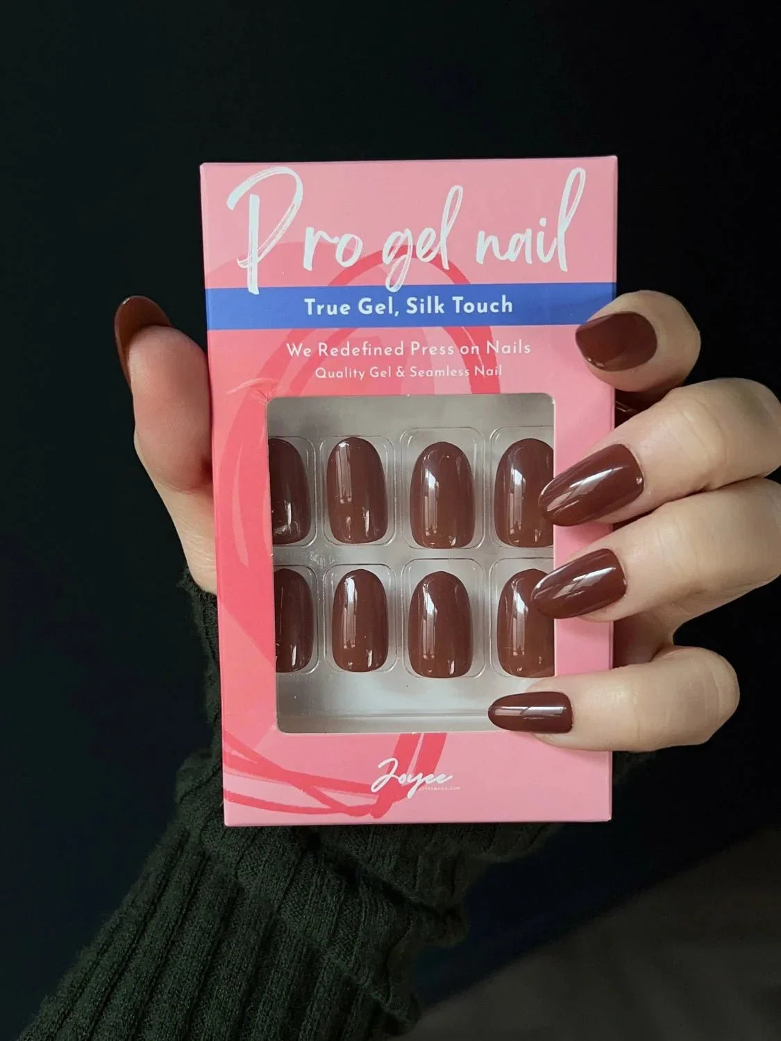 Rich Chocolate Reusable Press On Nails