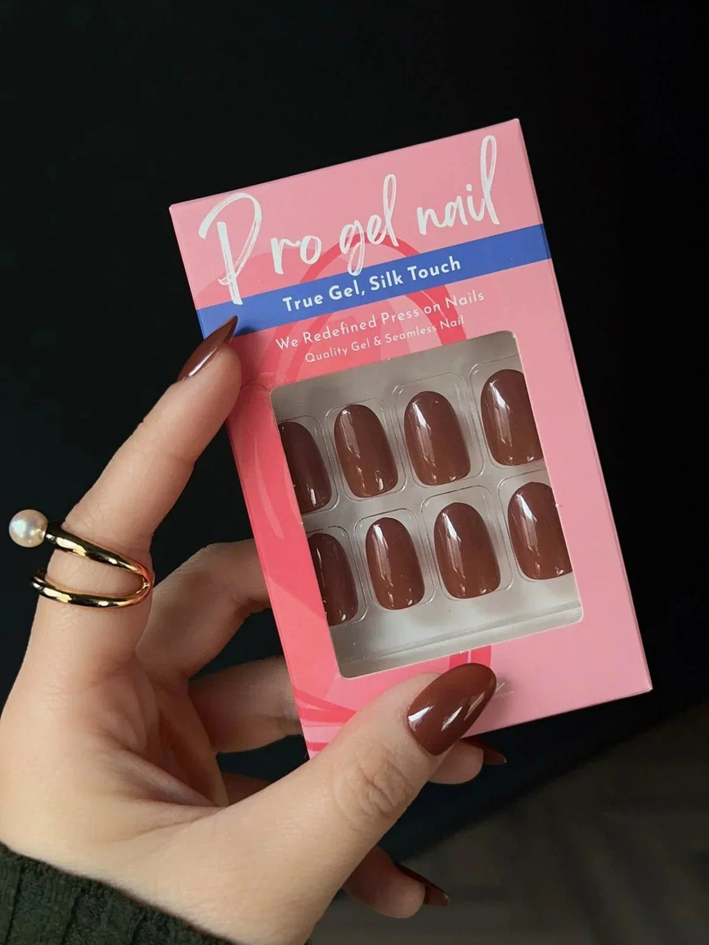 Rich Chocolate Reusable Press On Nails