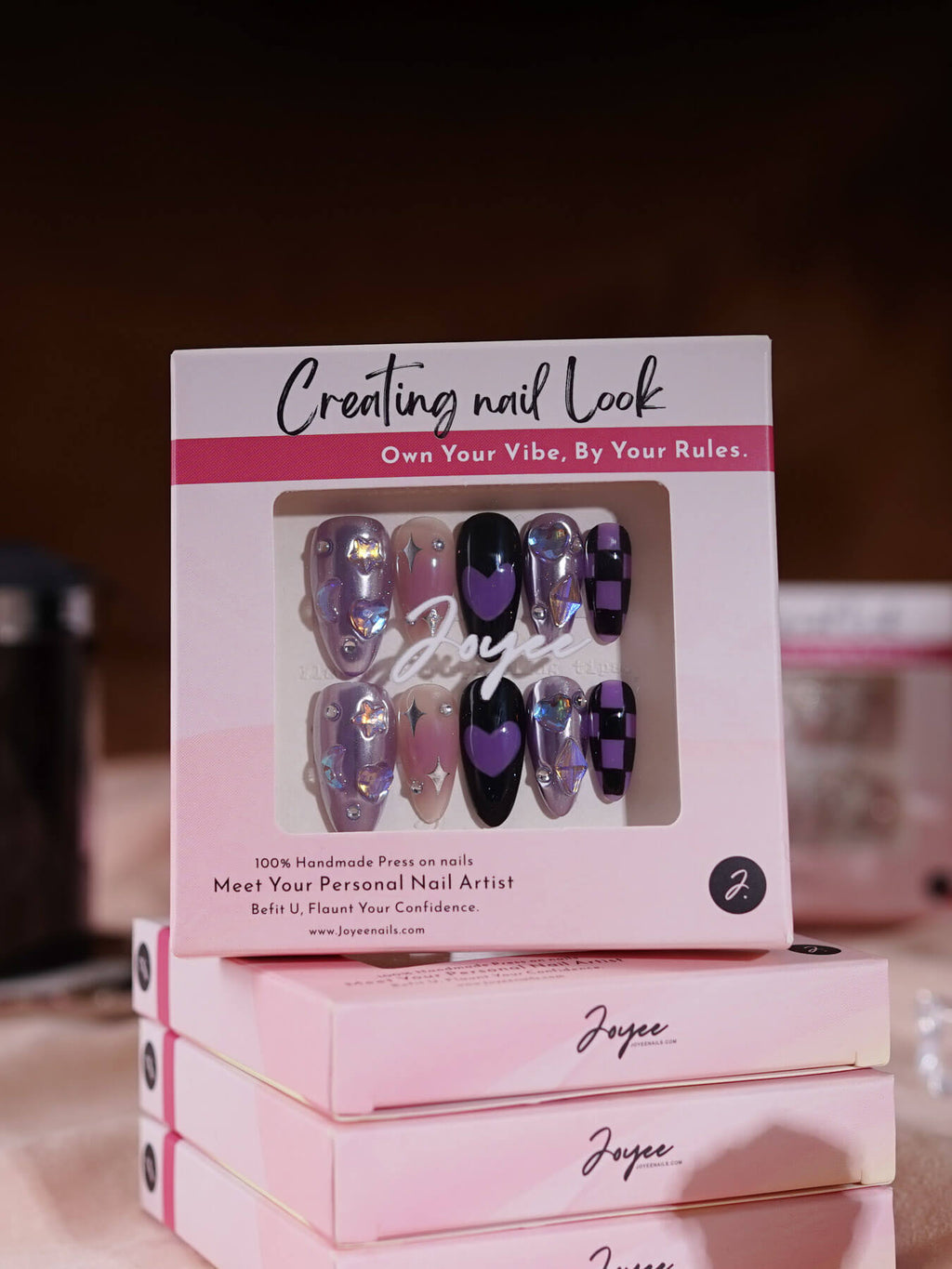 Purple Frost Reusable Press On Nails