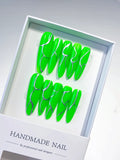 Long Green Silver Oval Abstract Metallic Accent
