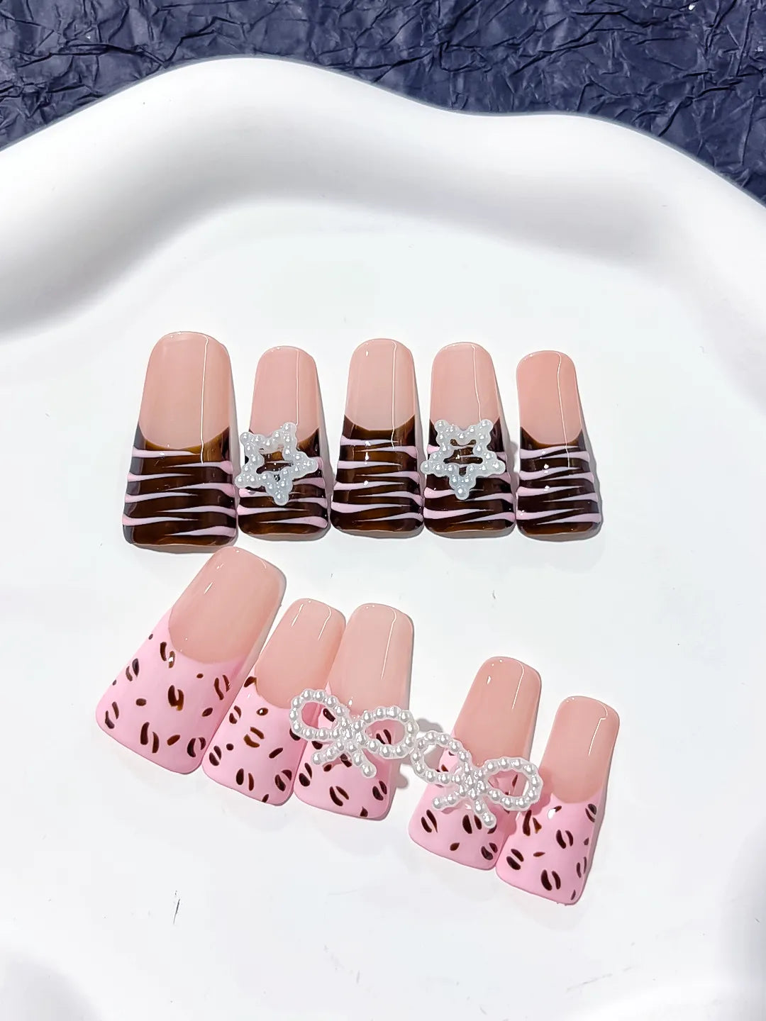Long Pink Brown Duck Abstract Bow Star