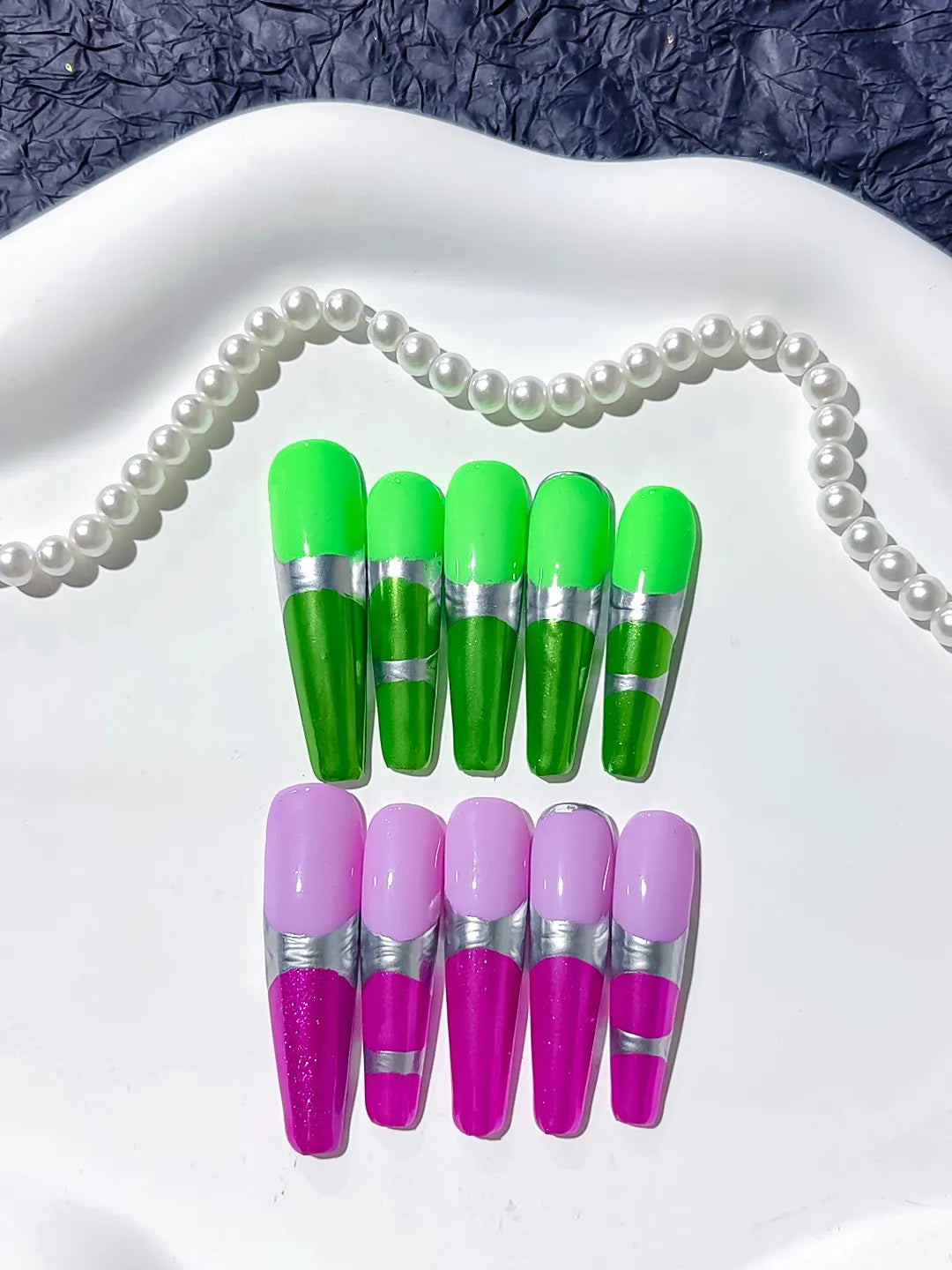 Long Green Purple Coffin Abstract