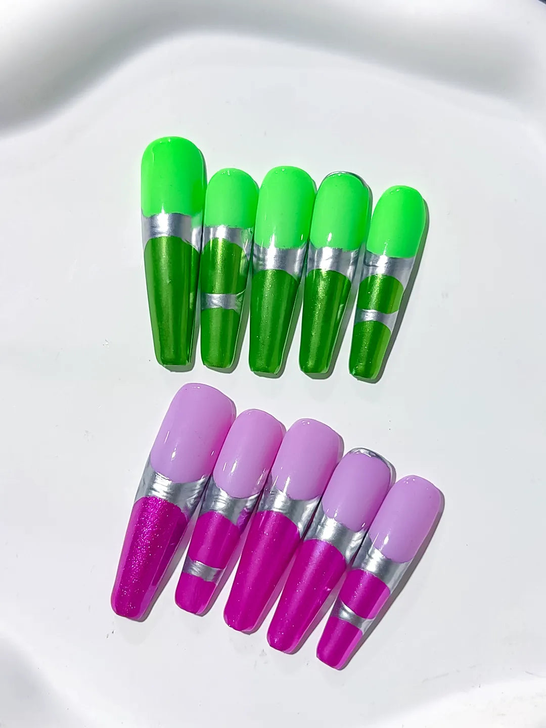 Long Green Purple Coffin Abstract