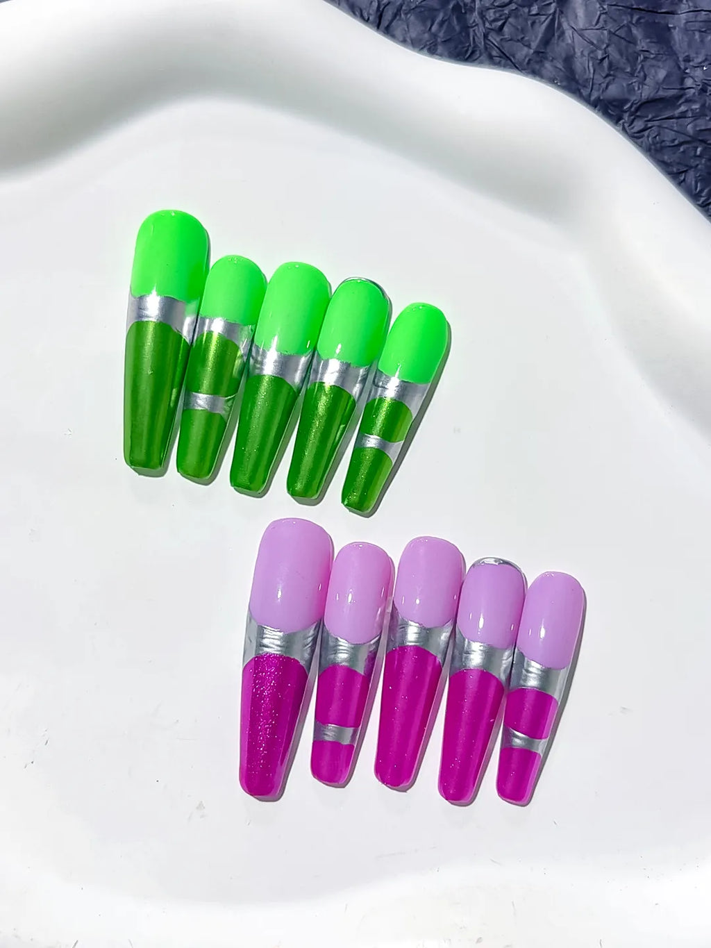 Long Green Purple Coffin Abstract