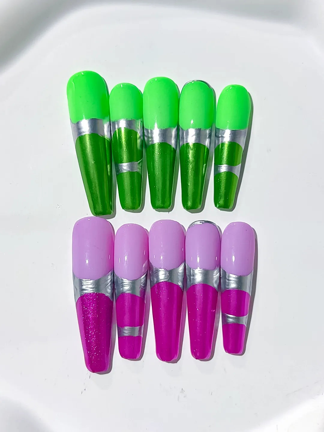 Long Green Purple Coffin Abstract