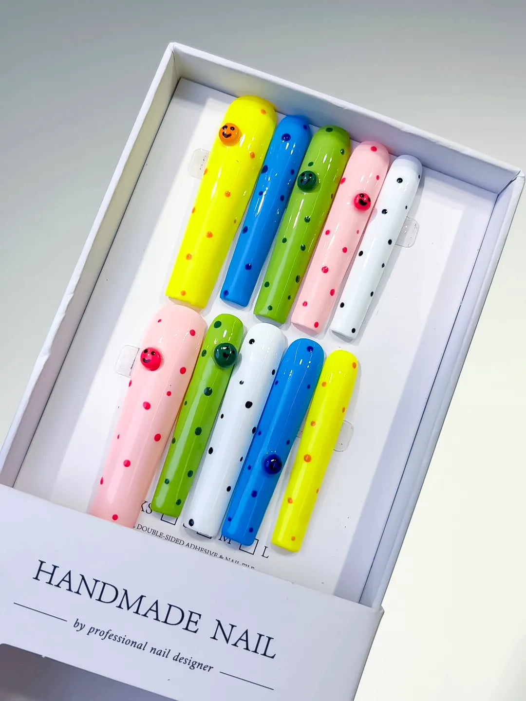 Long Yellow Blue Square Solid color Dot Pattern Smiley