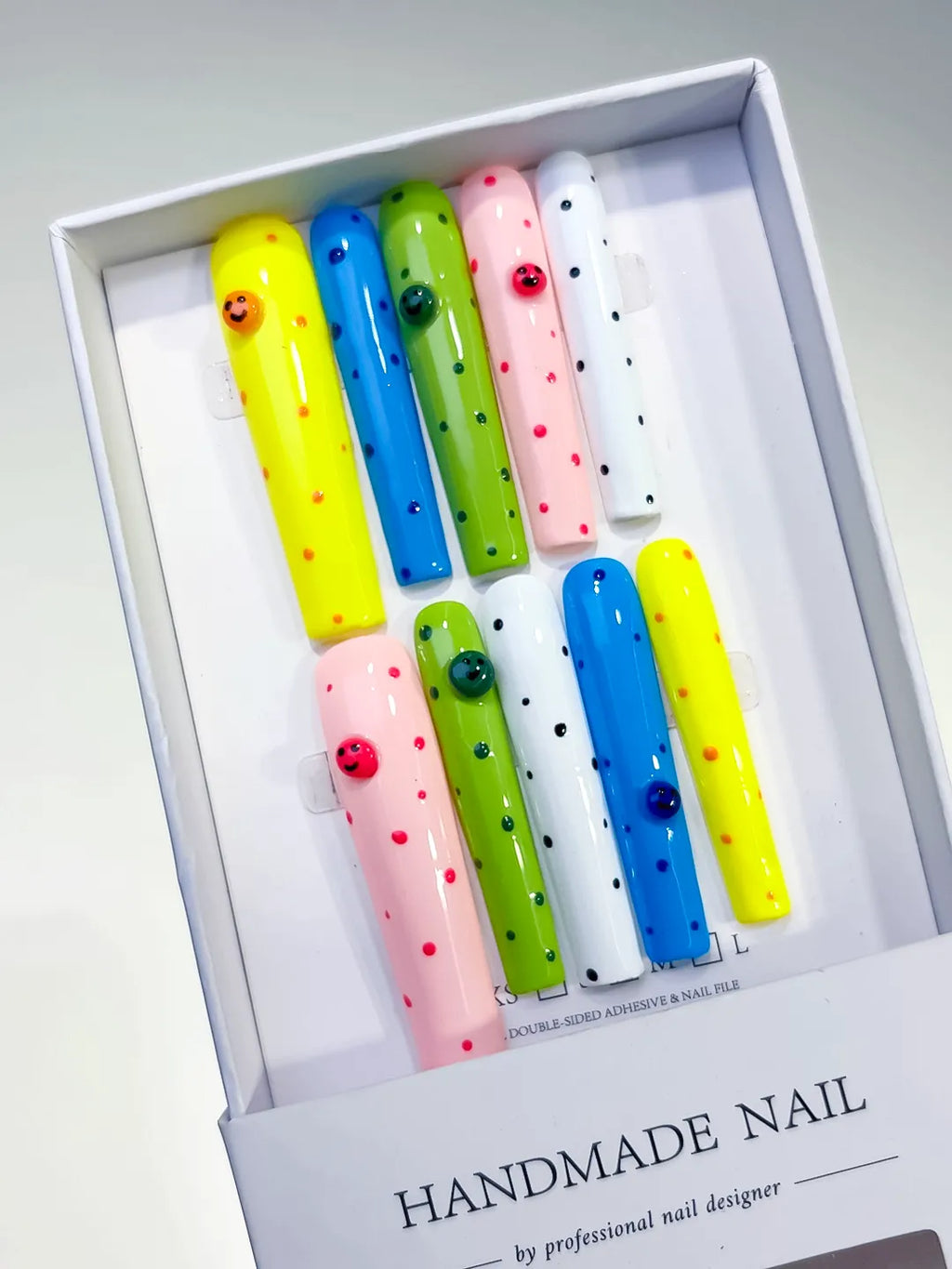 Long Yellow Blue Square Solid color Dot Pattern Smiley