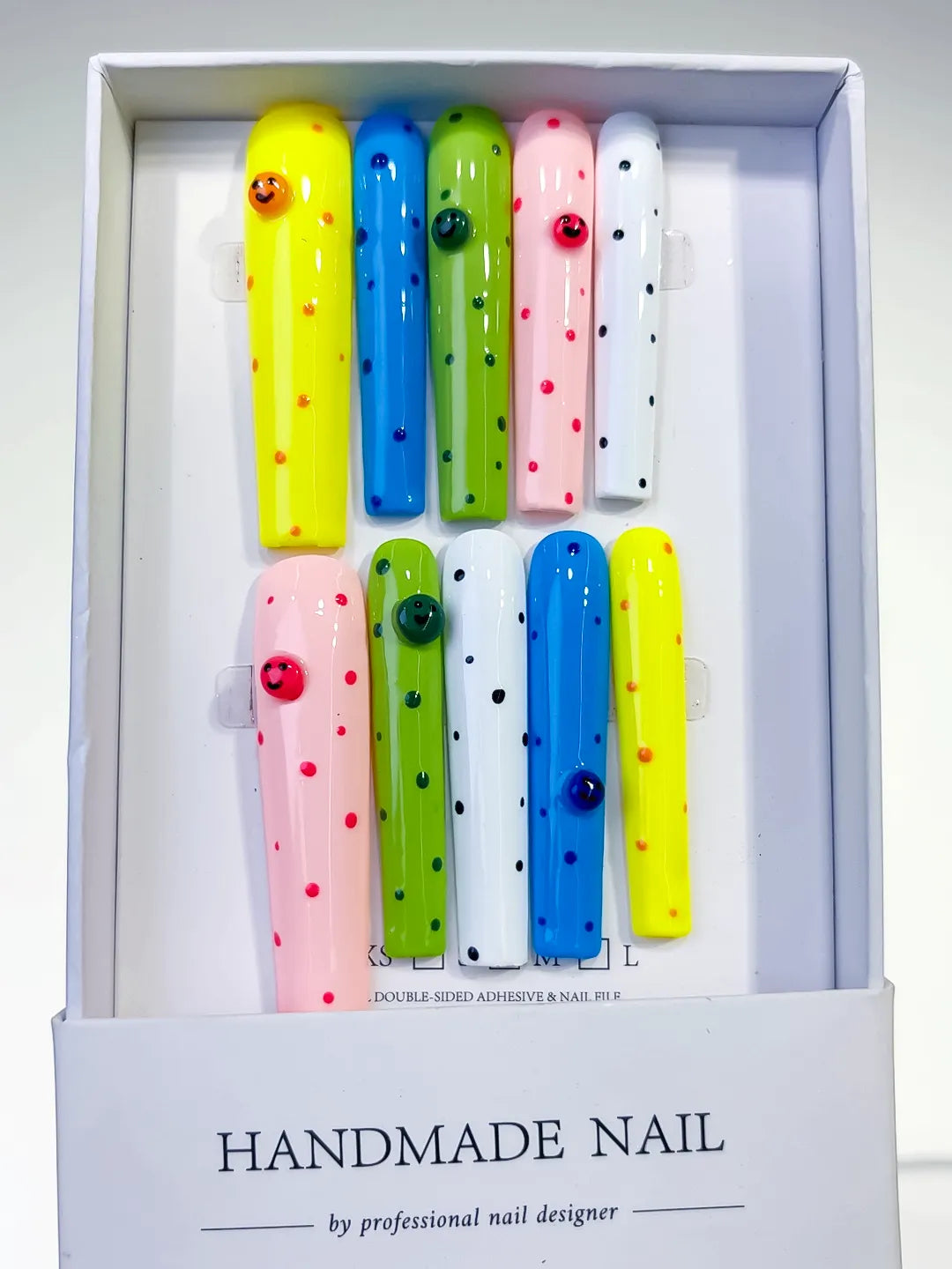 Long Yellow Blue Square Solid color Dot Pattern Smiley