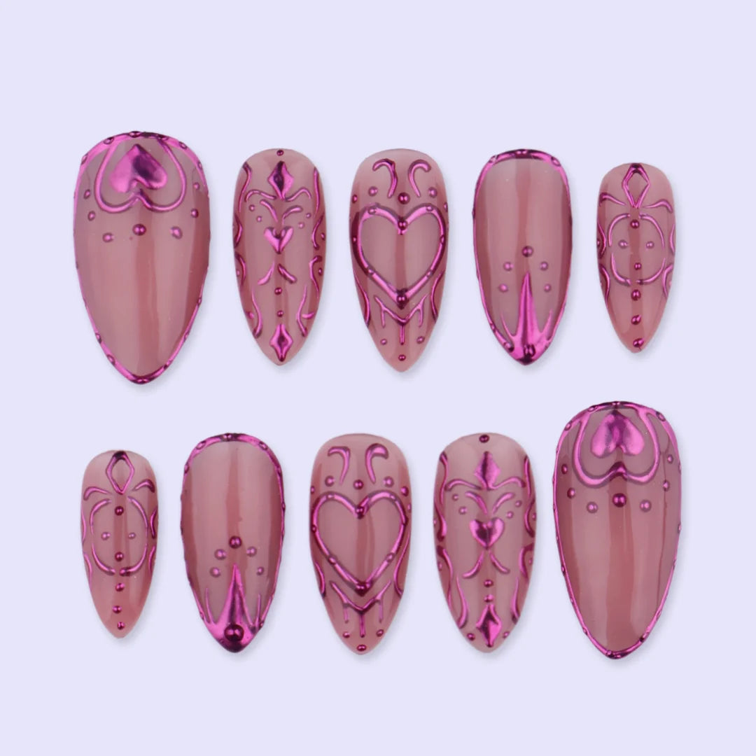 Chrome Empress Purple Handmade Press On Nails