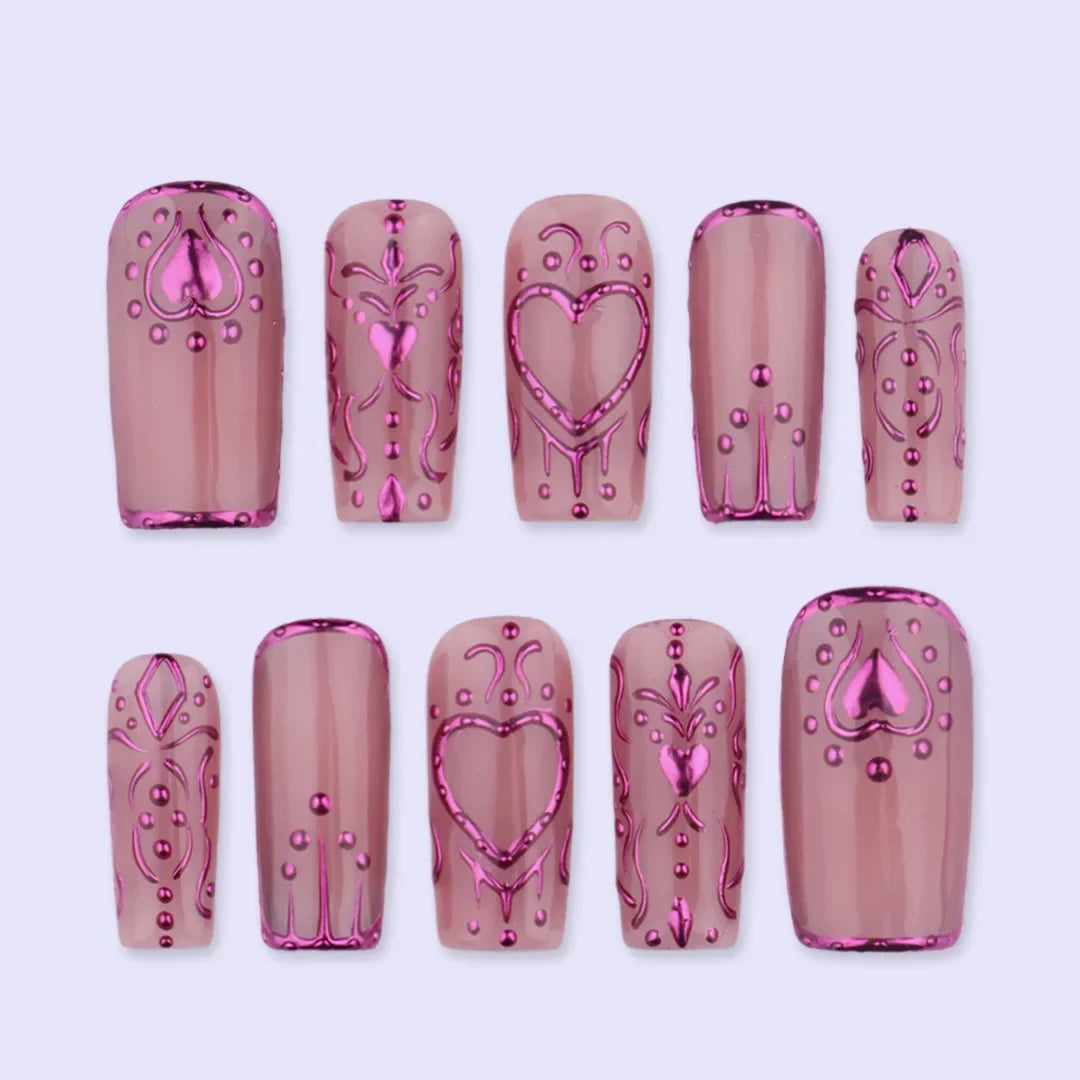 Chrome Empress Purple Handmade Press On Nails