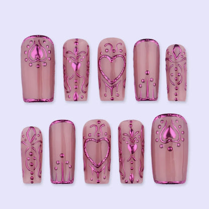 Chrome Empress Purple Handmade Press On Nails