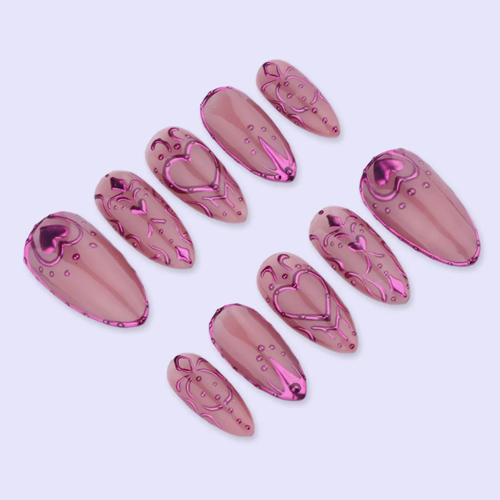 Chrome Empress Purple Handmade Press On Nails