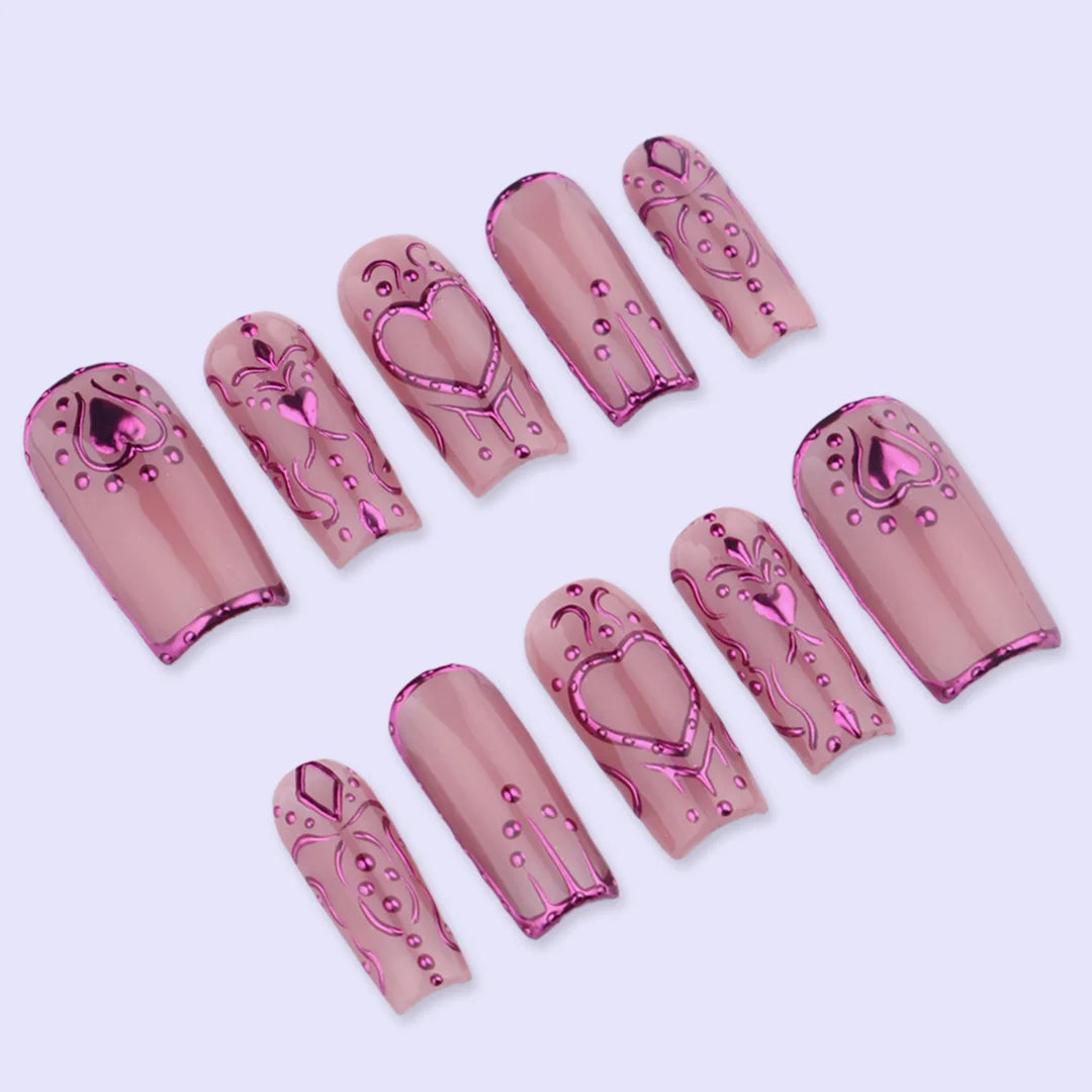 Chrome Empress Purple Handmade Press On Nails