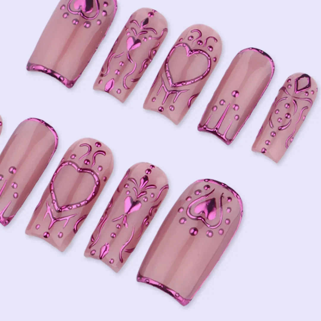 Chrome Empress Purple Handmade Press On Nails