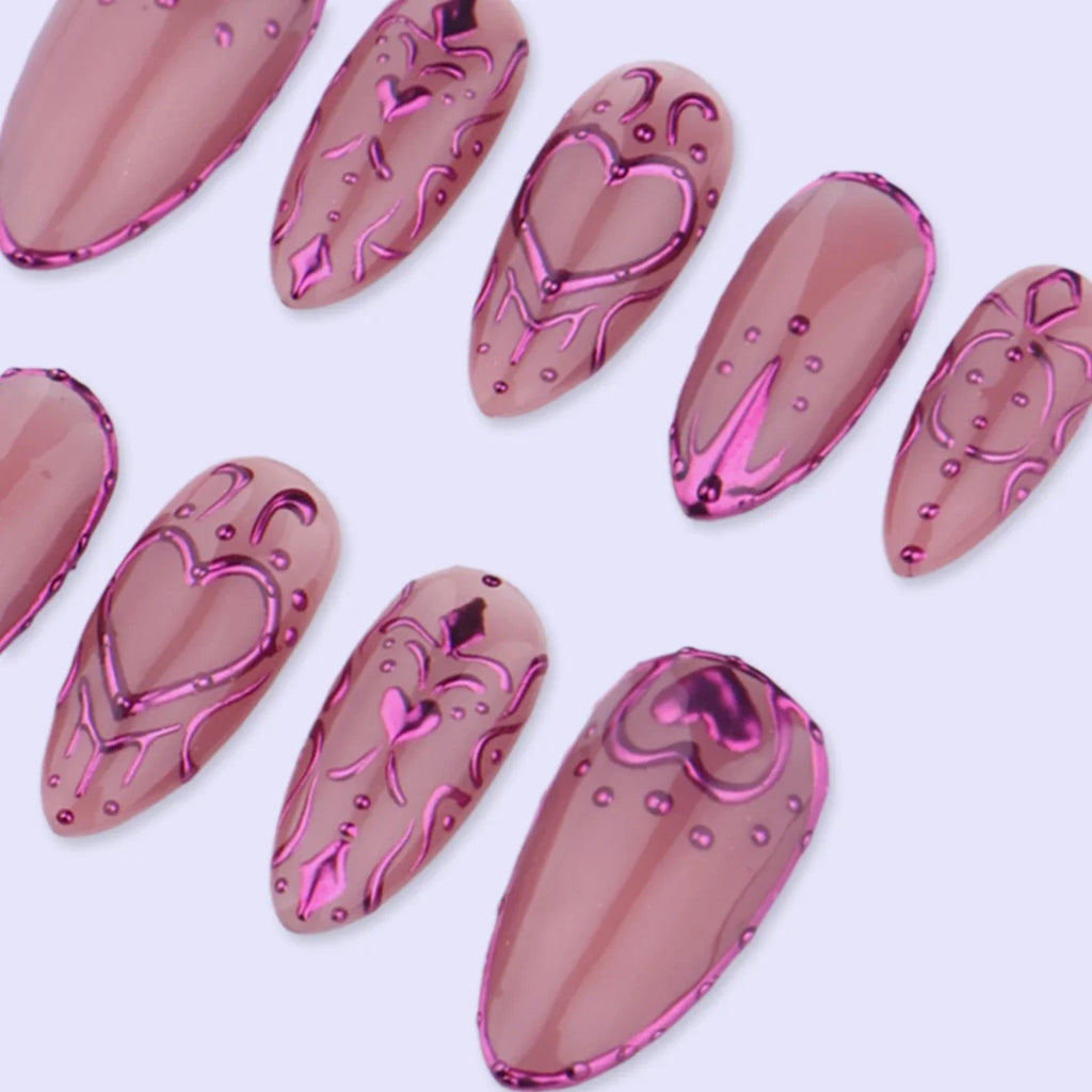 Chrome Empress Purple Handmade Press On Nails