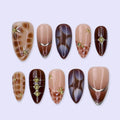 Bronze Era Brown Fall Handmade Press On Nails