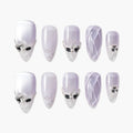 Lilac Frost Elegance (Almond) Reusable Press On Nails