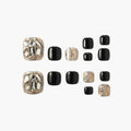 Midnight Sparkle Toes Reusable Press On Nails